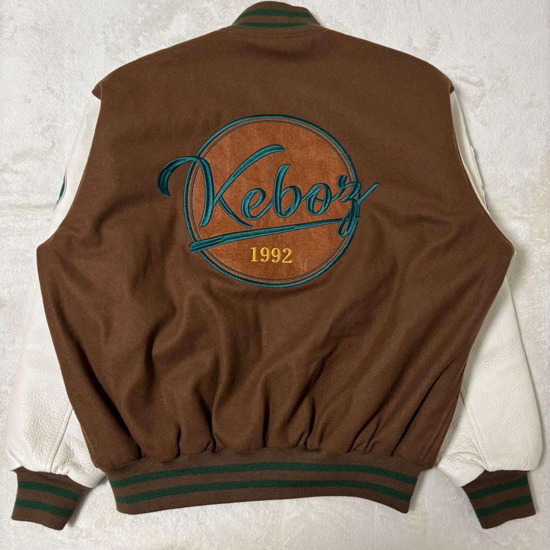 keboz スタジャン ブラウン レザー切替 - メルカリ