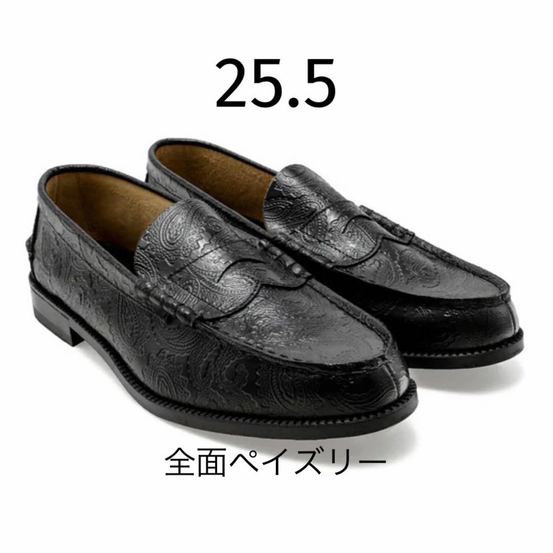 25.5 THE KENFORD FINESHOES ローファー ペイズリー EMBOSSED LOAFERS BLACK PAISLEY(25.5 BLACK): The Kenford FINESHOES