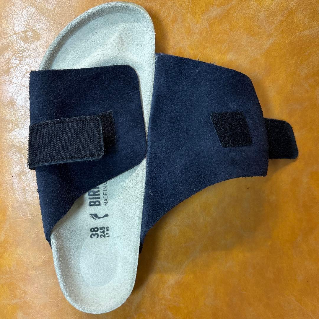 ビルケンシュトック KYOTO フラットサンダル38 24.5cm 紺