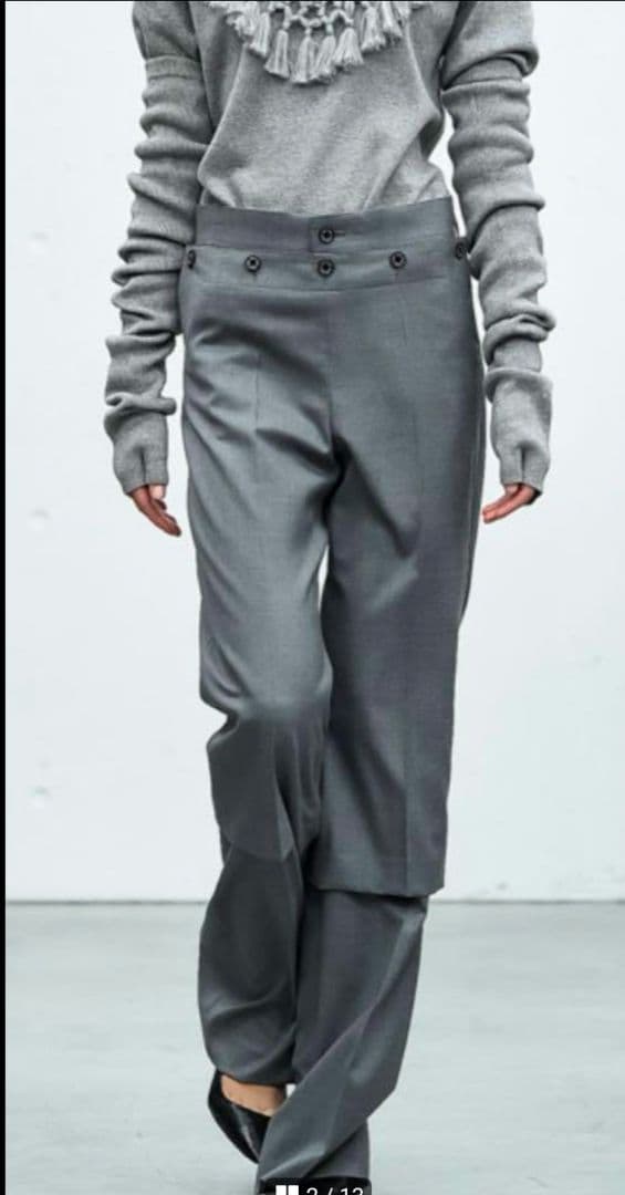 美品☆ HYKE ハイク マリンワイドパンツ サイズ1 グレー - メルカリ