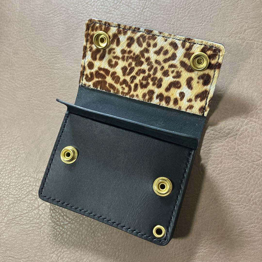 トラッカーウォレット ショート 3層 真鍮 豹柄 ハラコ - メルカリ