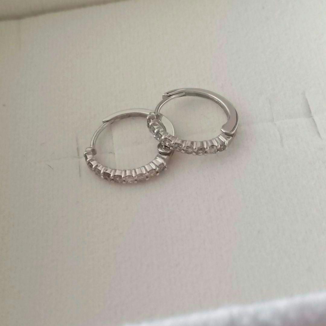 K10 ホワイトゴールド トータル 0.2ct ダイヤモンドピアス