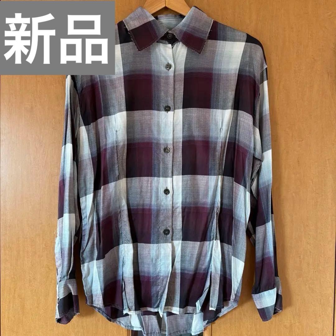 新品 レア UNUSED x SUGARHILL オンブレチェックレーヨンシャツ - メルカリ