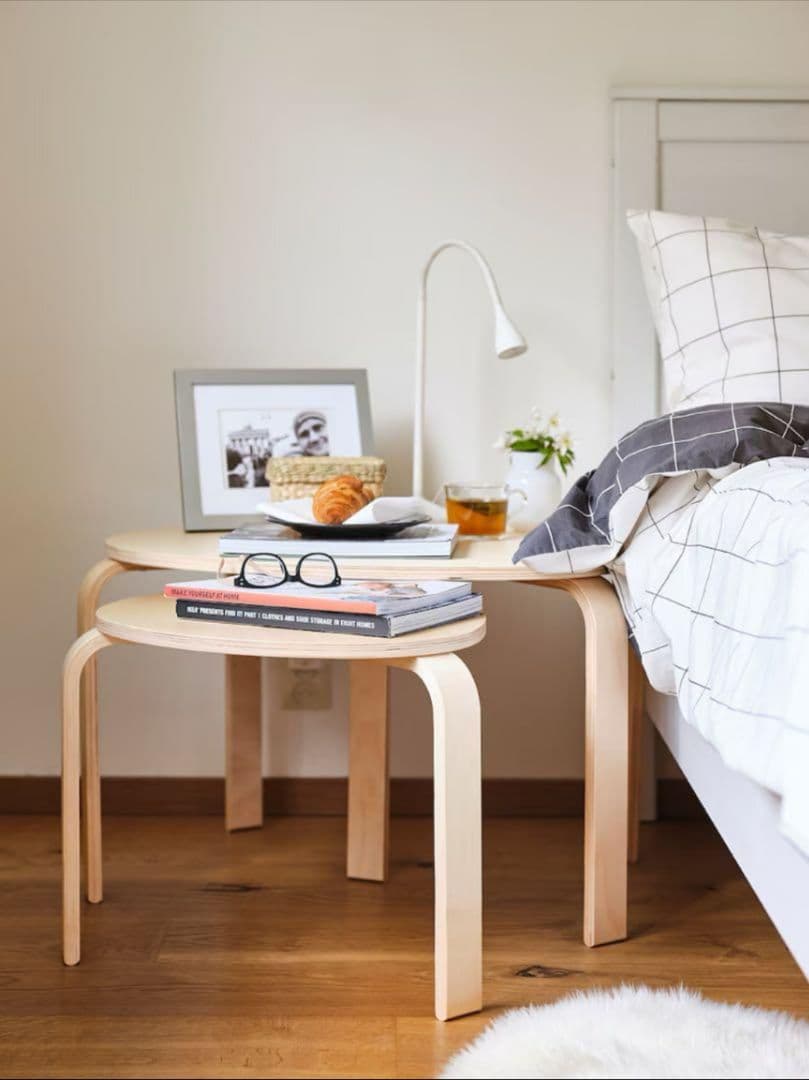 《送料込》IKEA スヴァルスタ ネストテーブル ローテーブル 収納 木製家具