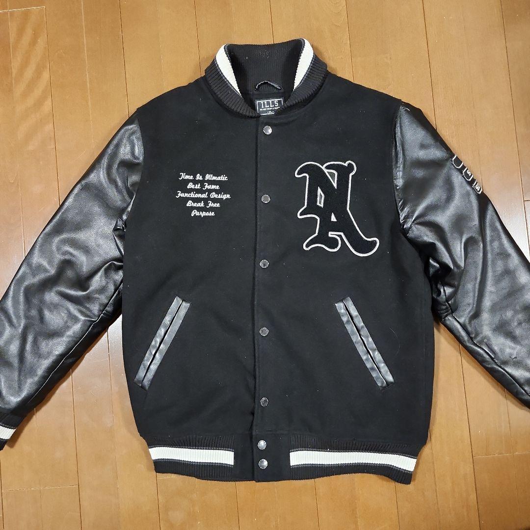 スタジャン ブラック ウール レザー - メルカリ