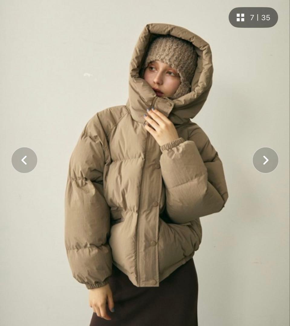 full/fill.フード付きパディングジャケット　ベージュ full/fill. ダウンコート ダウンジャケット hood pudding jacket