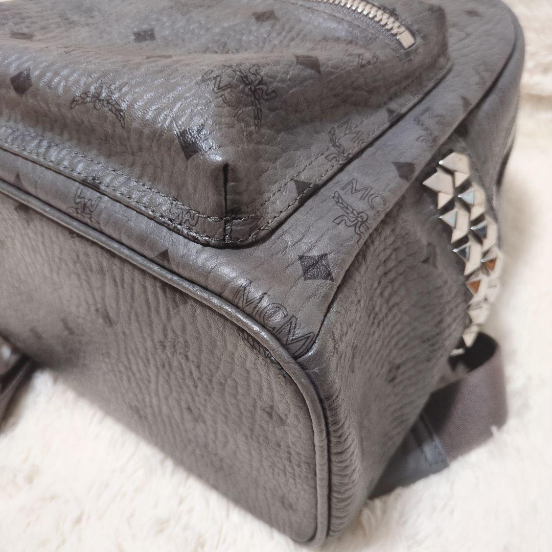 あ様専用】MCM リュックサック ヴィセトス スタッズ レザー グレー