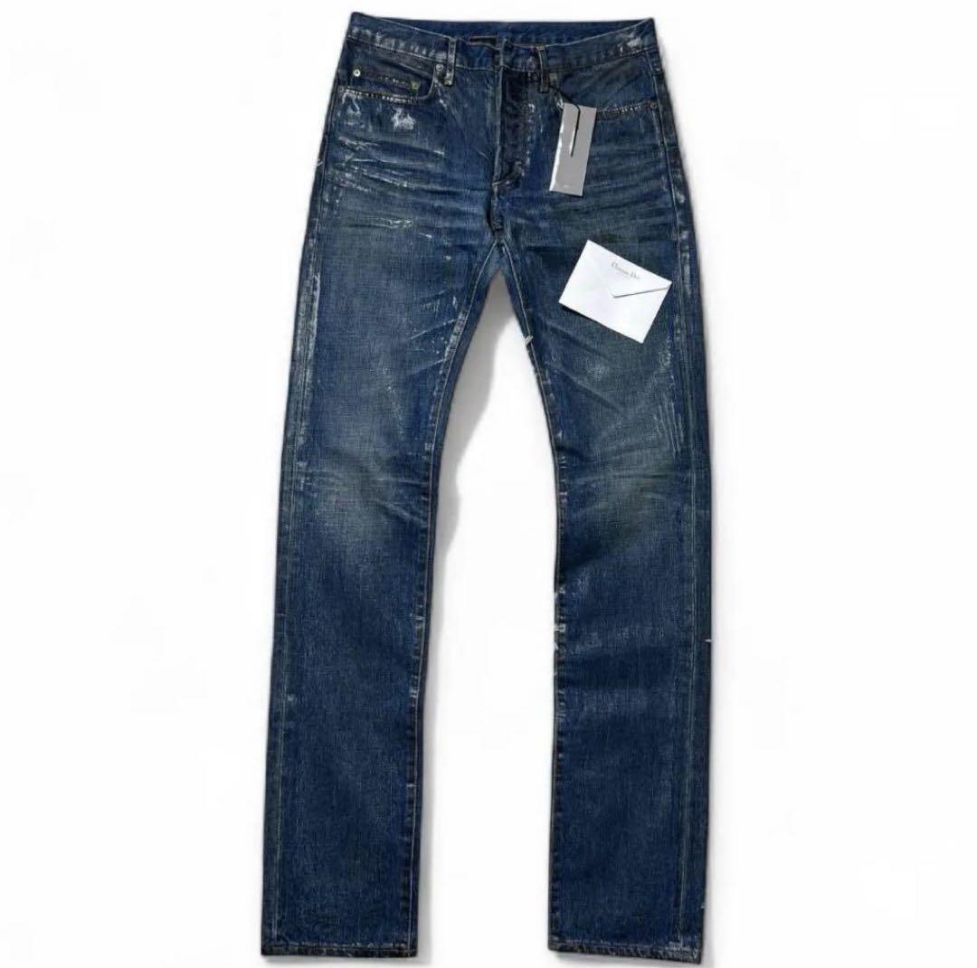 Dior homme青ラスター 06aw デニム 爪痕 エディ 裾未補正 - メルカリ