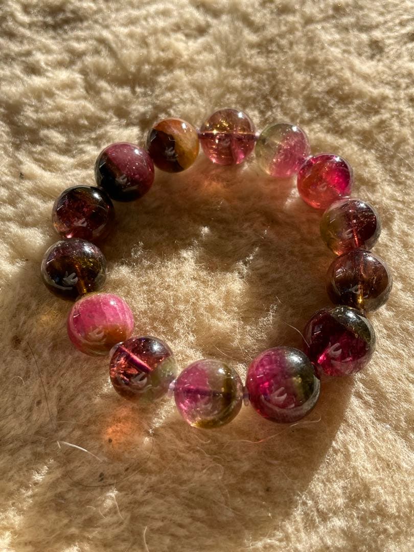 2349 ウォーターメロントルマリンブレスレット約16cm