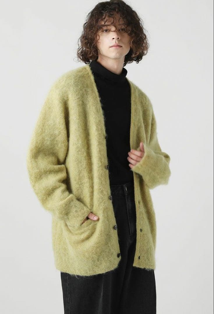 【未使用保管品】Slick モヘアカーディガン M イエロー