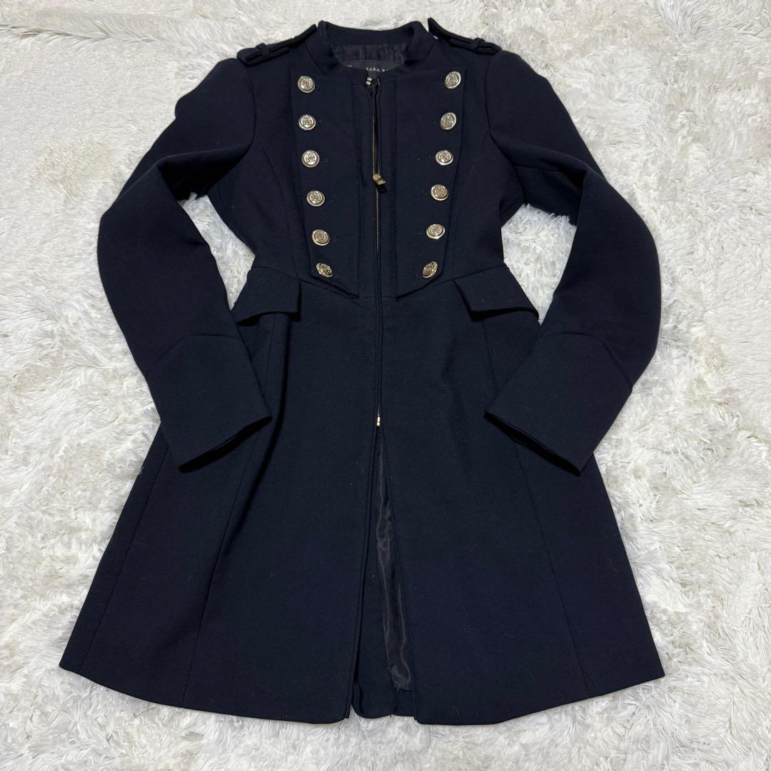 極美品✨ZARA ザラ ナポレオンコート 銀ボタン ミリタリー ミドル