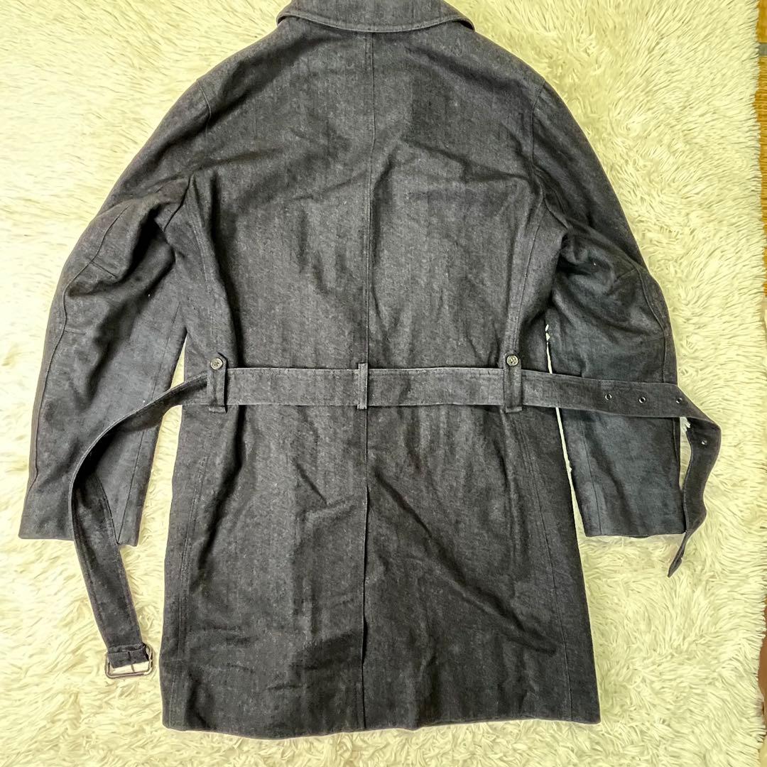 希少✨ヘルノ ヘリンボーンチェスターコート ネイビー Lサイズ ベルト