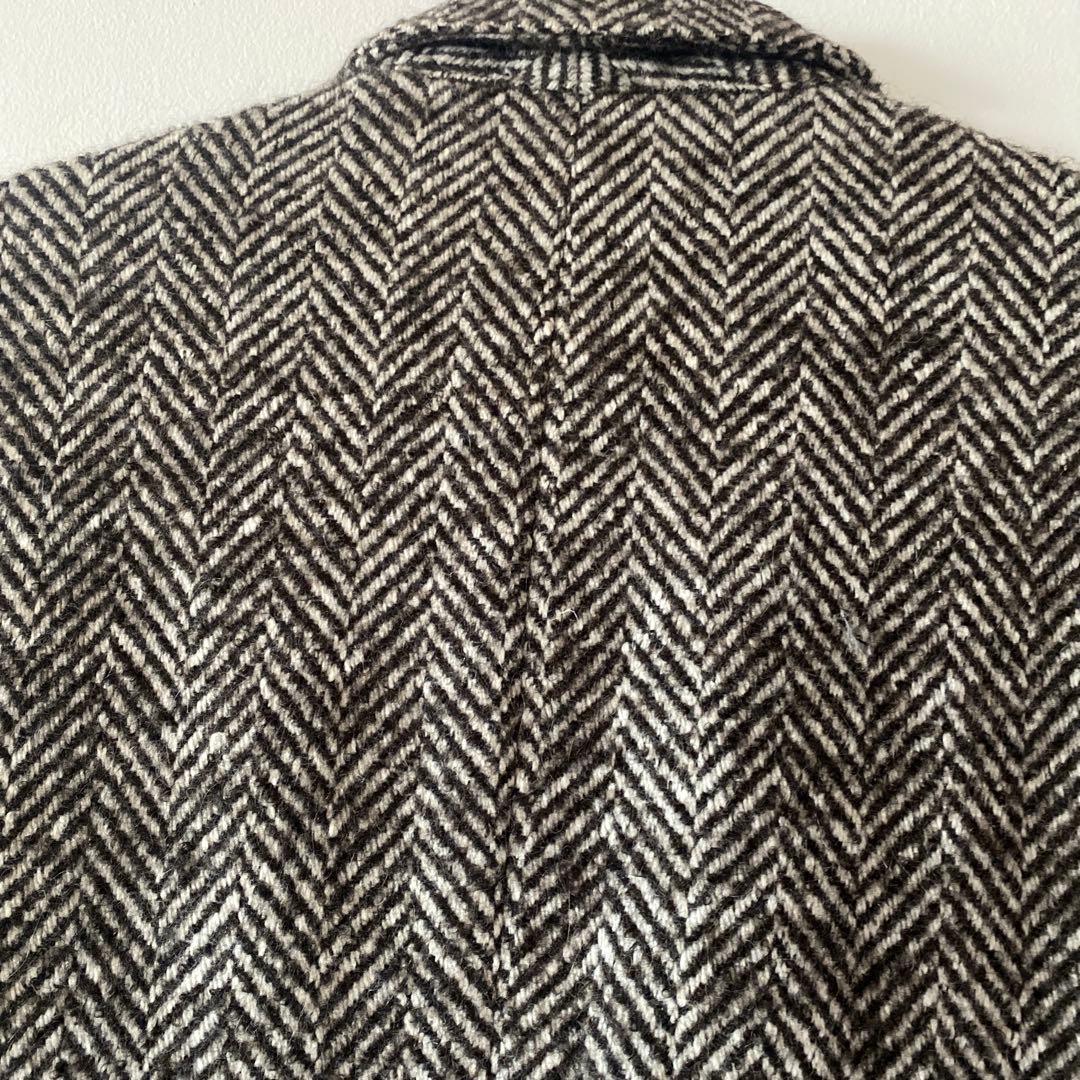 必見❗️メンズツイードコート‼️生地から選びオーダー‼️クリーニング済み!!