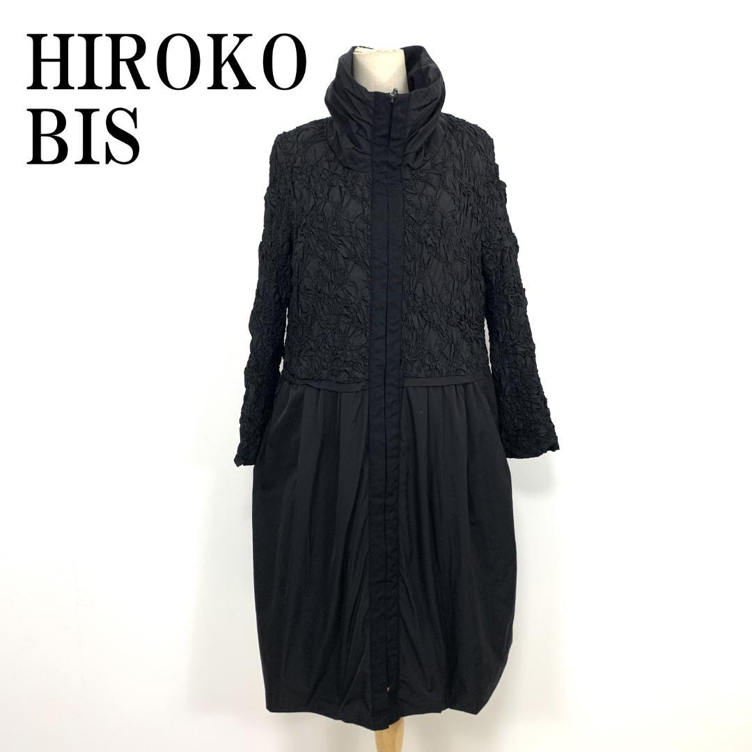 LA8404 ヒロコビス Aラインコート ブラック 黒 ポリエステル100％15