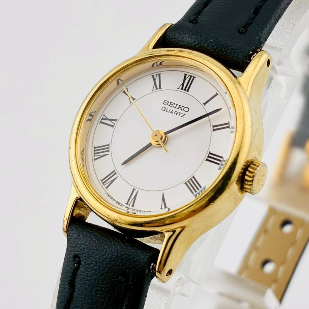 電池交換済】SEIKO セイコー レディース腕時計 新品ベルト ゴールド