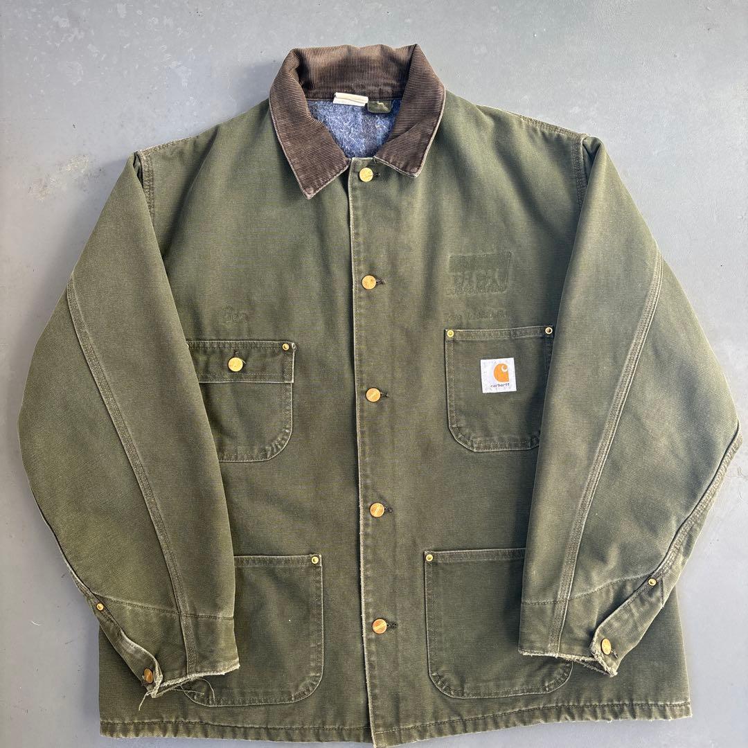 USA製 カーハート チョアコート カバーオール グリーン デトロイト