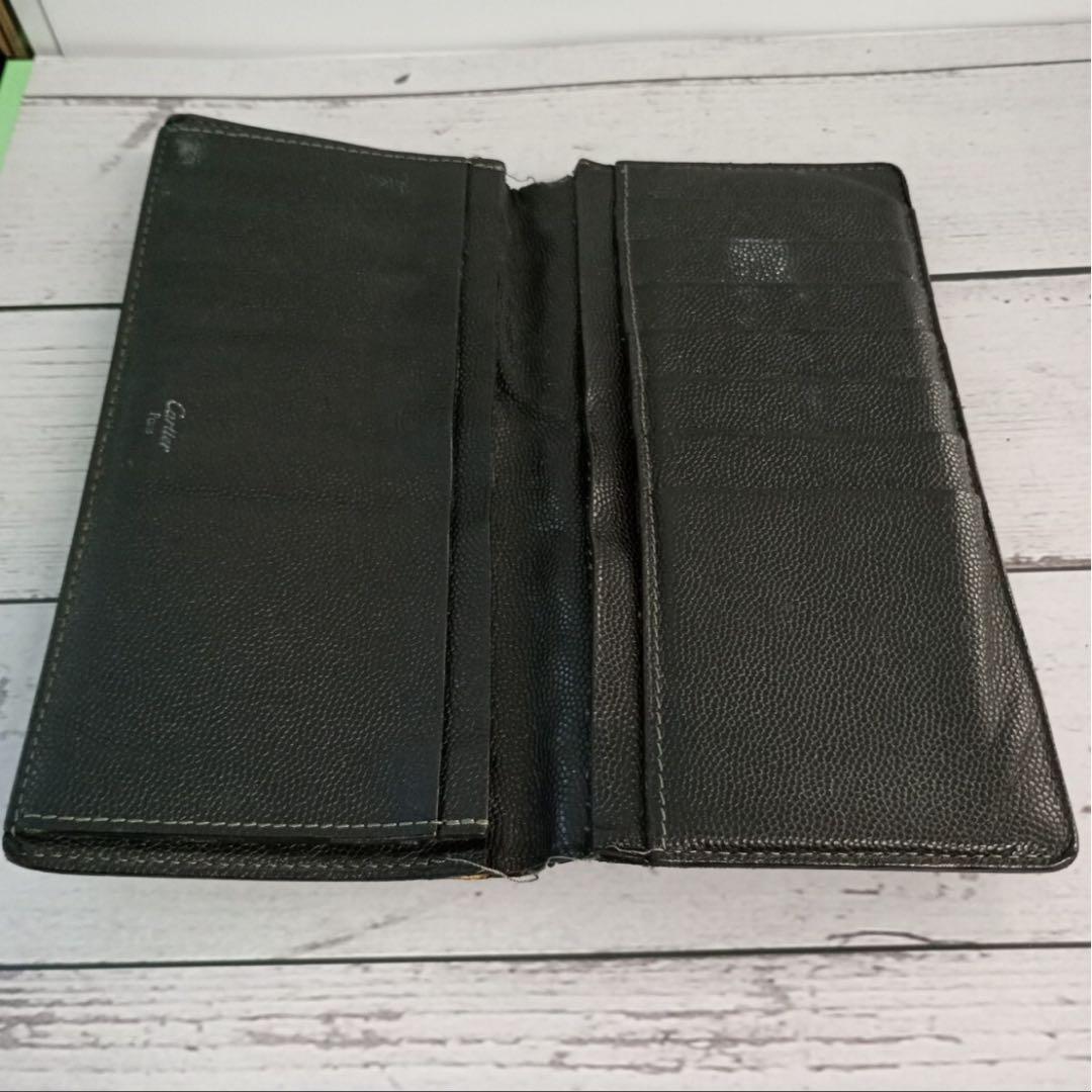 Cartier カルティエ 長財布 レザー 二つ折り ブラック - メルカリ
