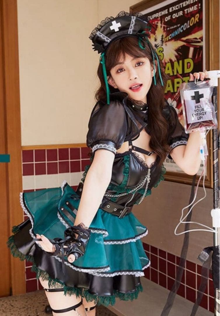 malymoon ホーンテッドブラックレザーナース