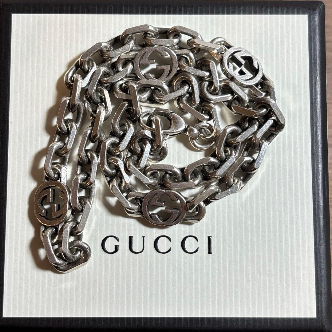 GUCCI グッチ　インターロッキング　ネックレス　シルバー グッチ GUCCI インターロッキングG ネックレス （シルバー） -靴