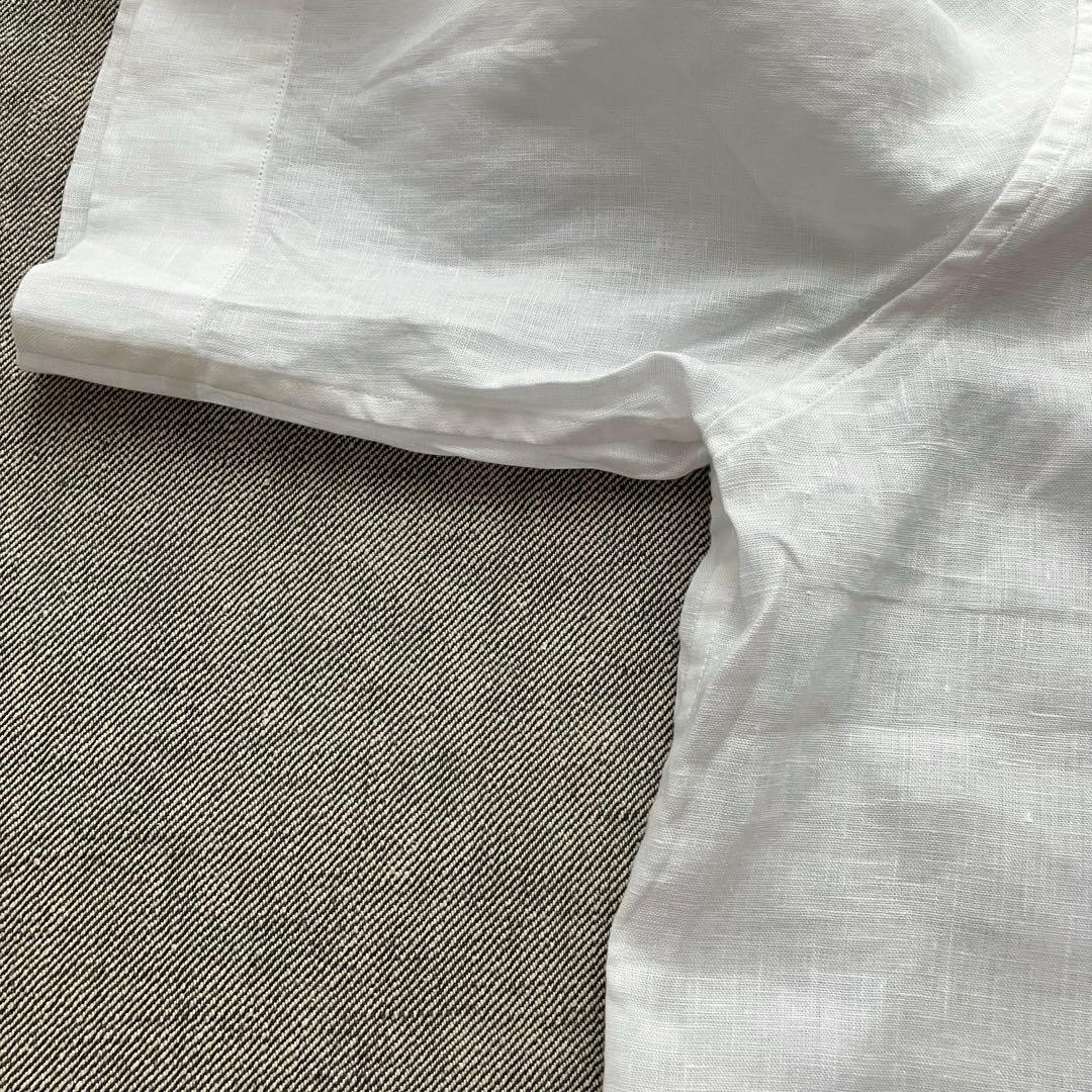 【未使用タグ】MARGARET HOWELLリネン ピンタックバンドカラーシャツ