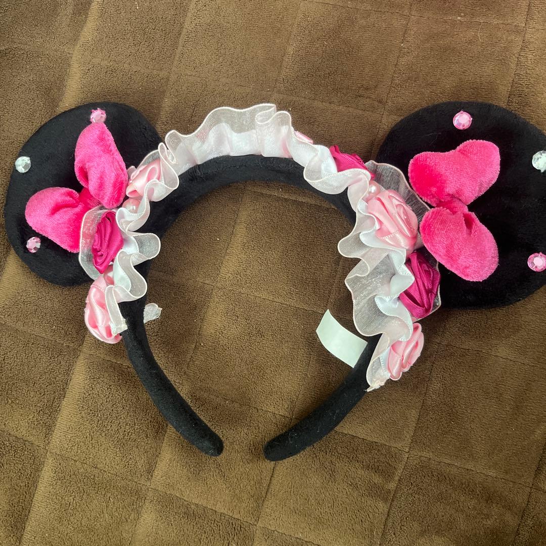 ふ*わ様 ミニー耳カチューシャ ピンク黒