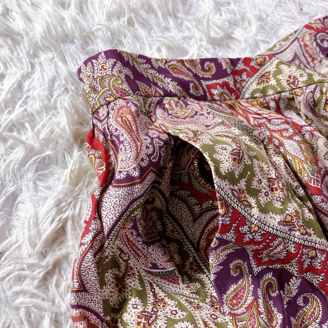 ラルフローレン ペイズリー柄 ボタニカル フレア ロングスカート