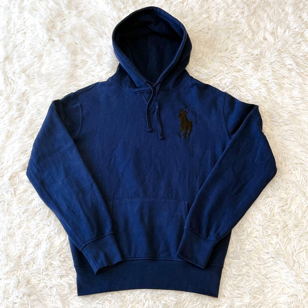 ラルフローレン 現行QRタグビッグポニー パーカー ブルー XS ユニ