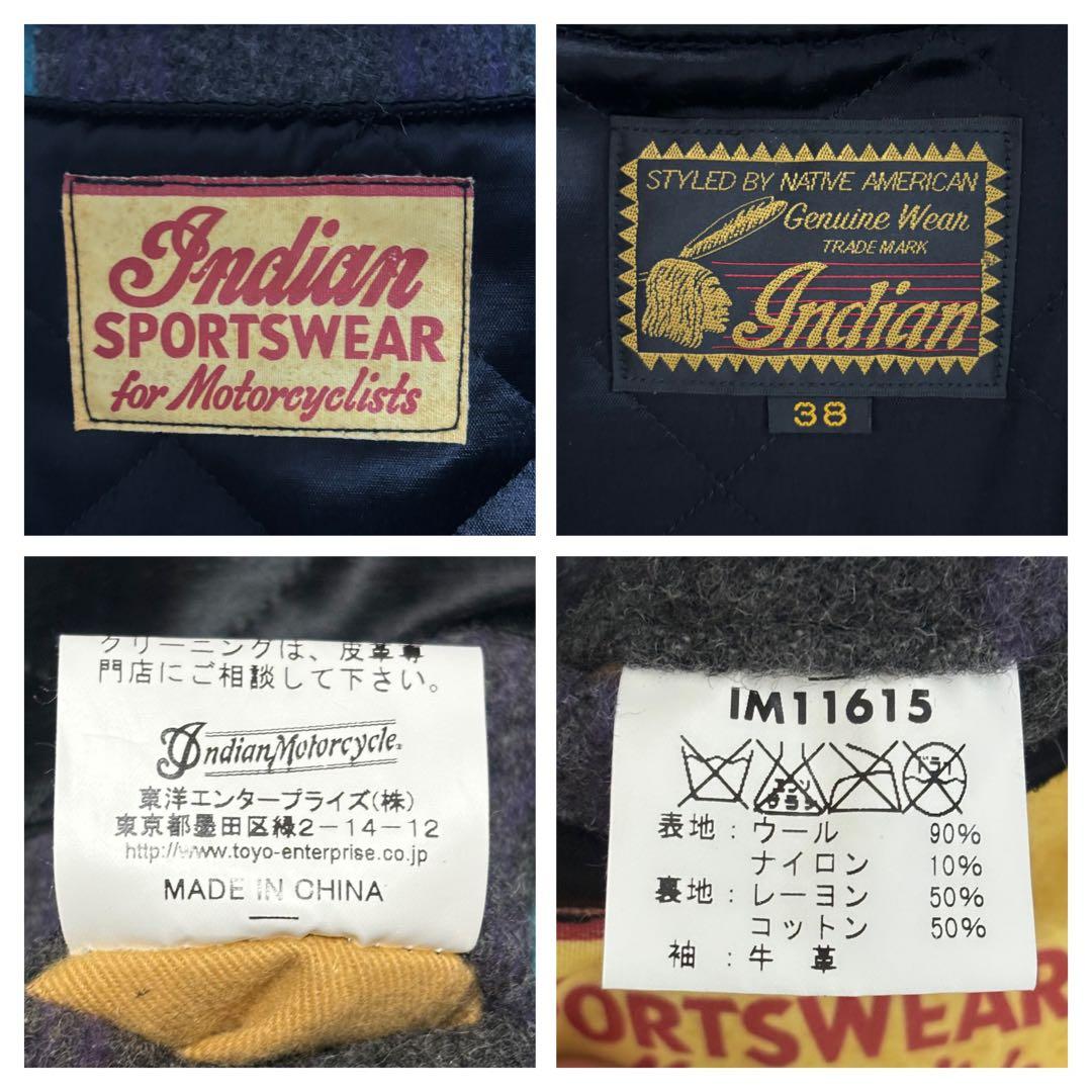 Indian Motorcycle□レザーアーム ファラオジャケットネイティブ柄