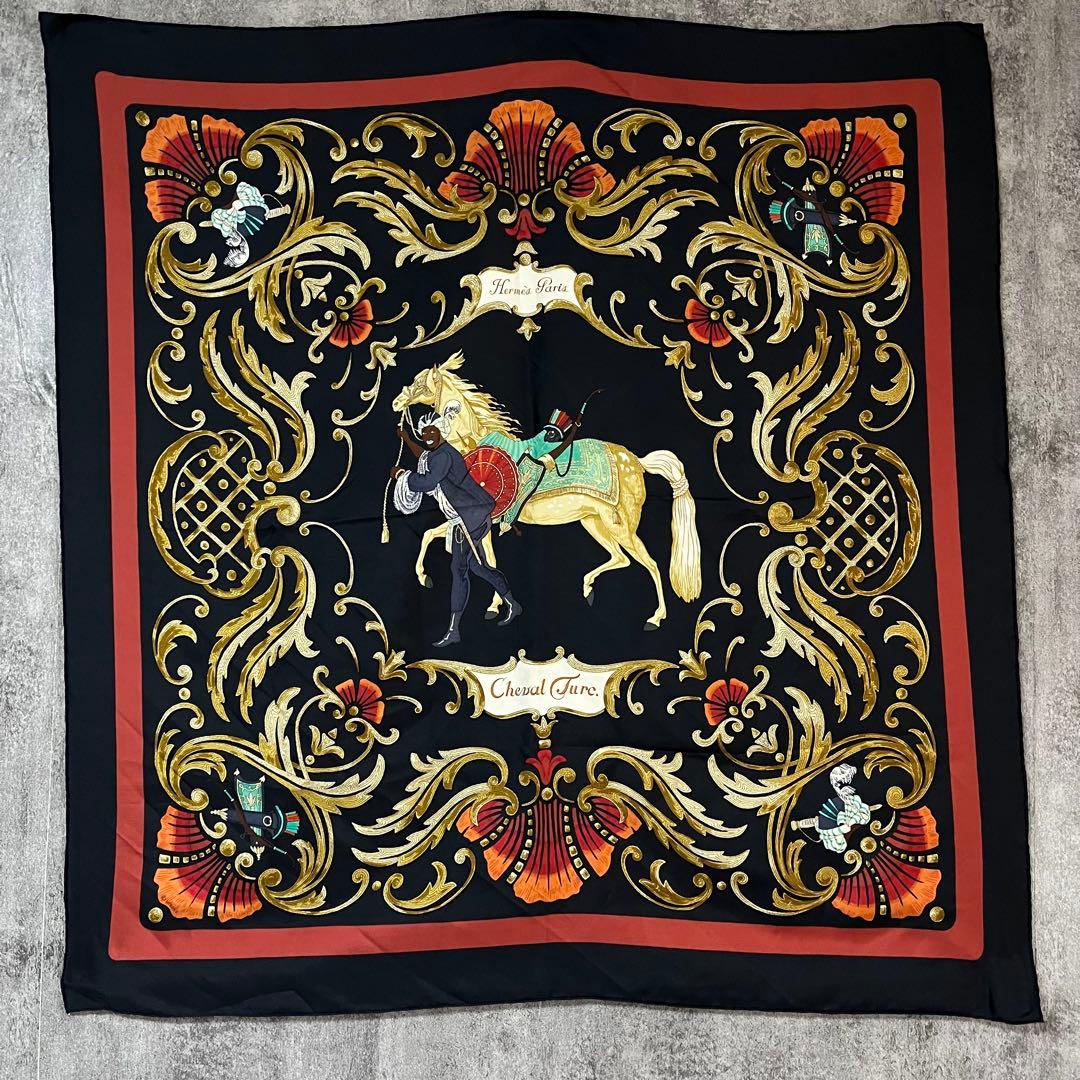 極美品 エルメス HERMES カレ90 Chevel Turc トルコの馬 HERMES（エルメス） スカーフ レディース カレ90 CHEVAL TURC トルコの