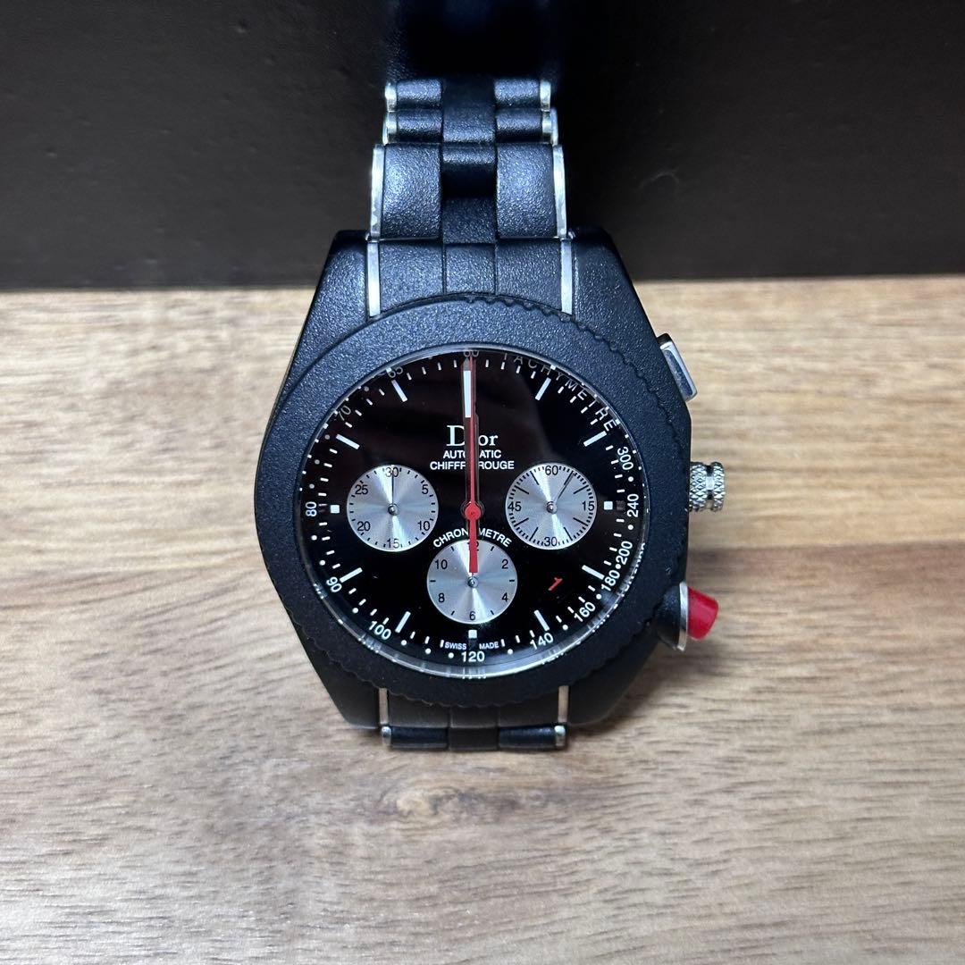 美品/ディオール オム シフルルージュ クロノグラフ ブラック - メルカリ