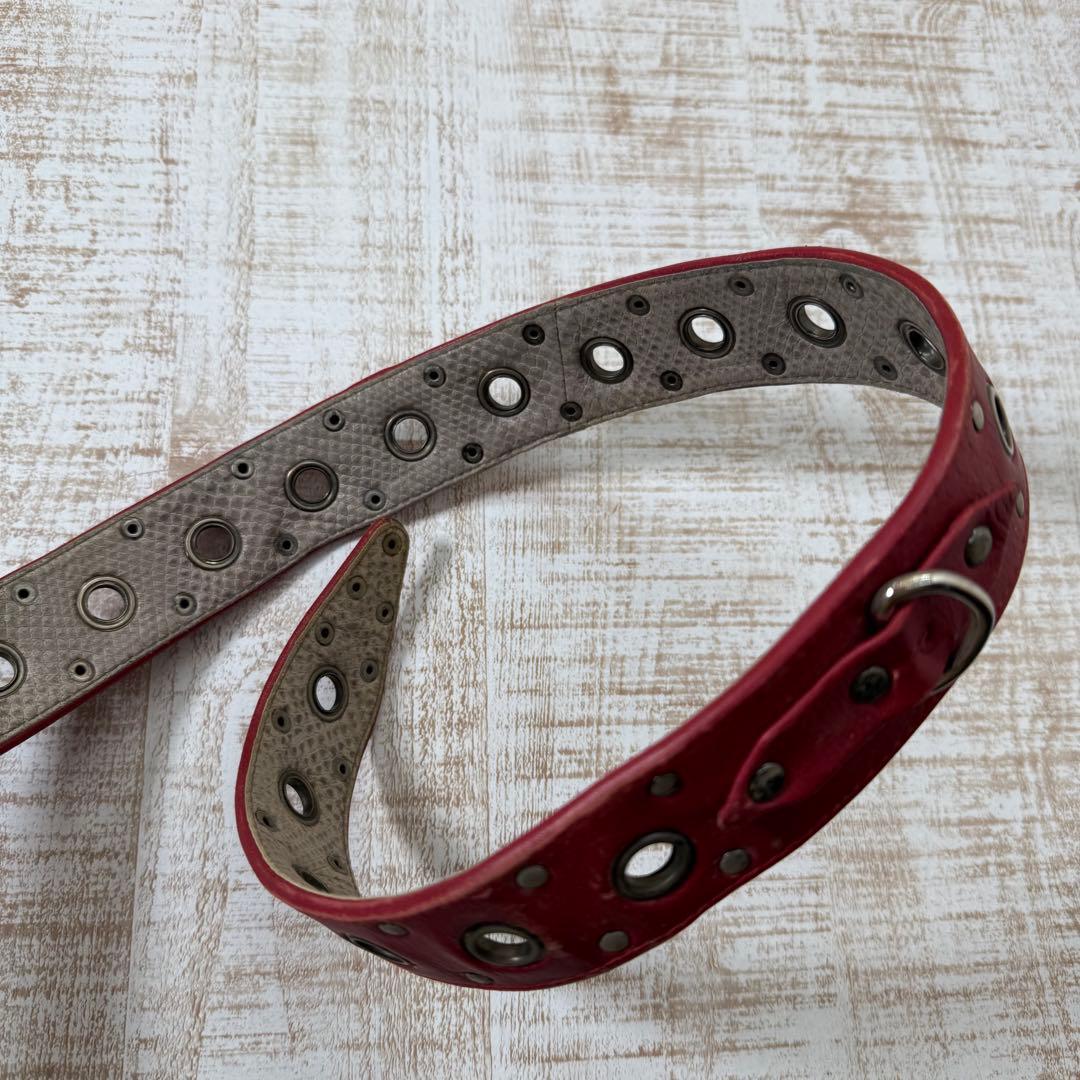 ケムリ kmrii ベルト レッド ヴィンテージ KMRii