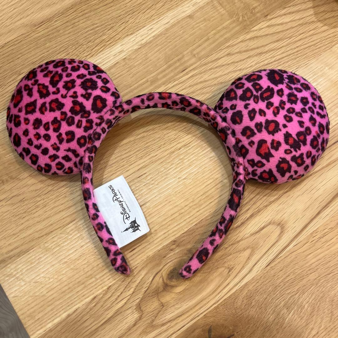 激レア】カリフォルニア ディズニー カチューシャ ヒョウ柄 ピンク