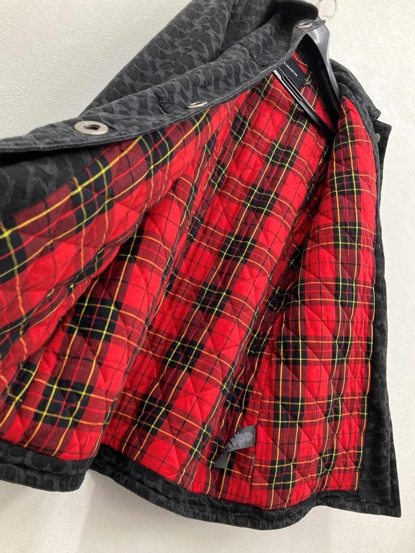 コーチ シグネチャー ジャカード デニム ボニー コート 黒 170 / 98A