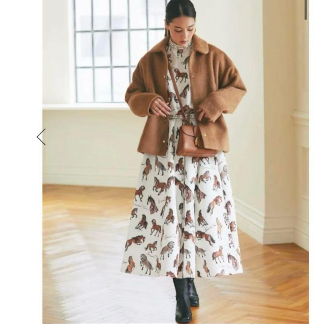 試着のみ)SEVEN TEN ホースプリントスカートS