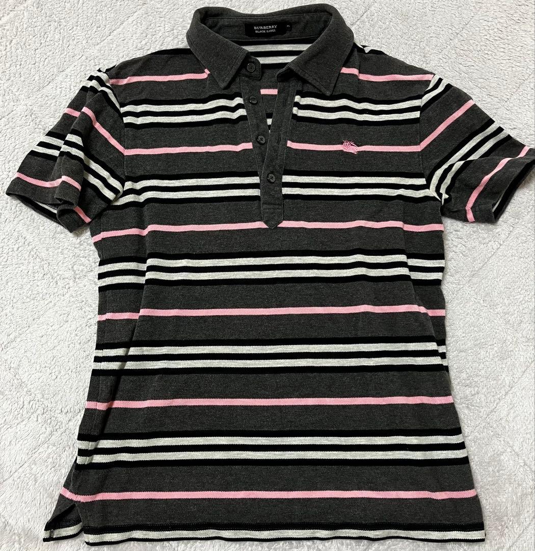 バーバリーブラックレーベル ストライプ ポロシャツ 2 - メルカリ