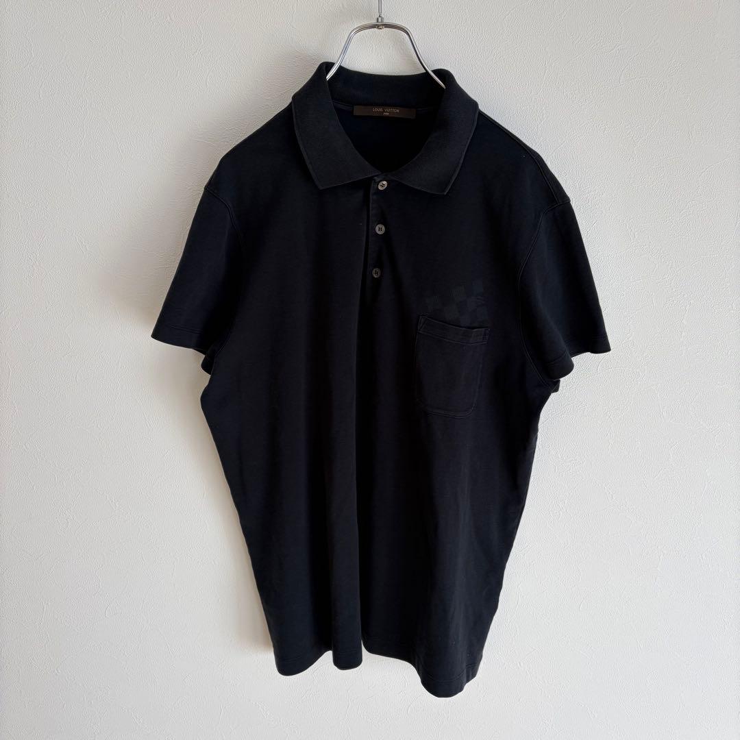 LOUIS VUITTON ポロシャツ ダミエ ポケット XL 黒 メンズ - メルカリ