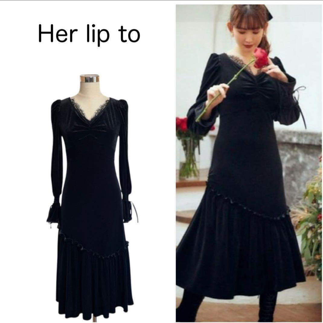 ベロア レース ミディドレスLux Velour Lace Midi Dress - メルカリ