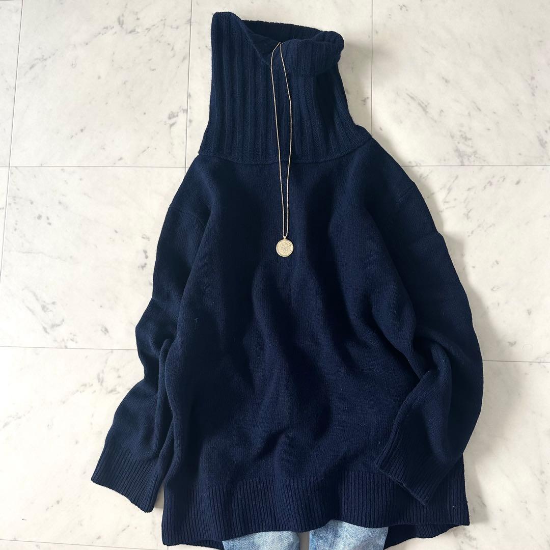 美品♪ドゥーズィエムクラス JADE タートルネックニットカシミヤ混 ネイビー 美品♪ドゥーズィエムクラス JADE タートルネックニットカシミヤ混