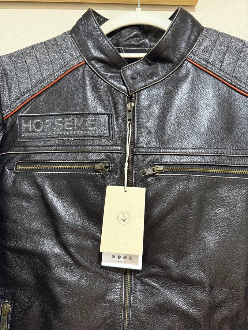 新品未使用 VIIBOY 本革ライダース M 黒 スカル刺繍 即購入OK - メルカリ