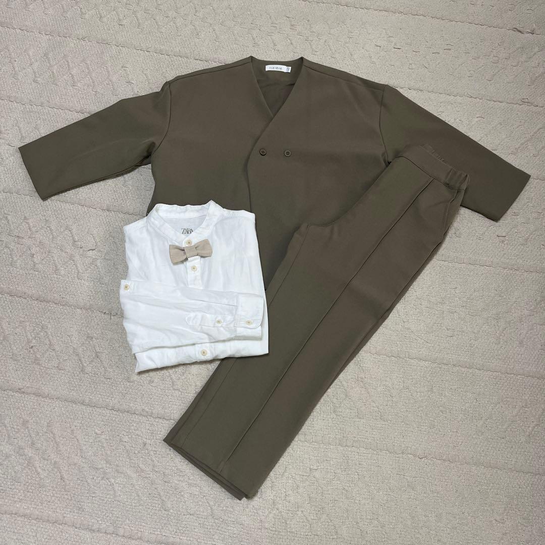 riziere ノーカラージャケットセットアップ トップス3点セット 120