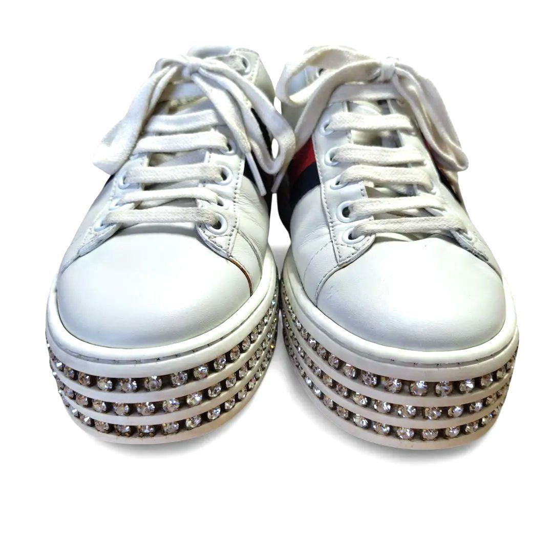 ケロッピー様専用GUCCI グッチ エース クリスタルシェリースニーカー