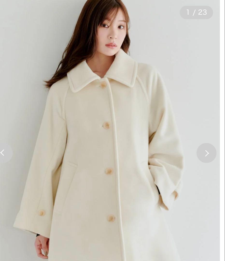 ステンカラーミドルコート　アイボリー　スナイデル SNIDEL（スナイデル） ステンカラーコート コート ステンカラーミドル