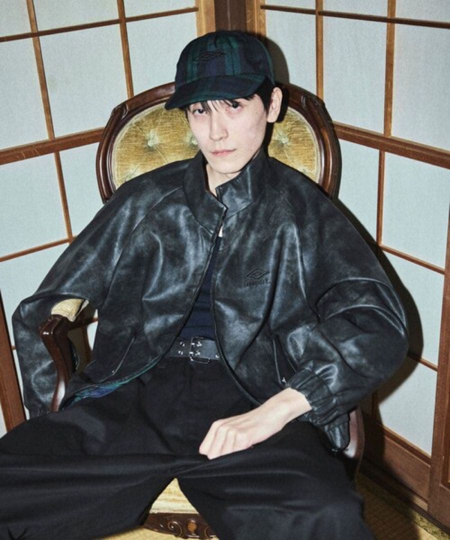 UMBRO/アンブロ レザージャケット ブルゾン ライダース ブラック 黒