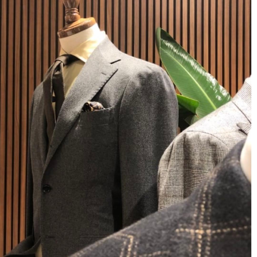 極美品】ブリッラペルイルグストグレー フランネルスーツ ゼニア