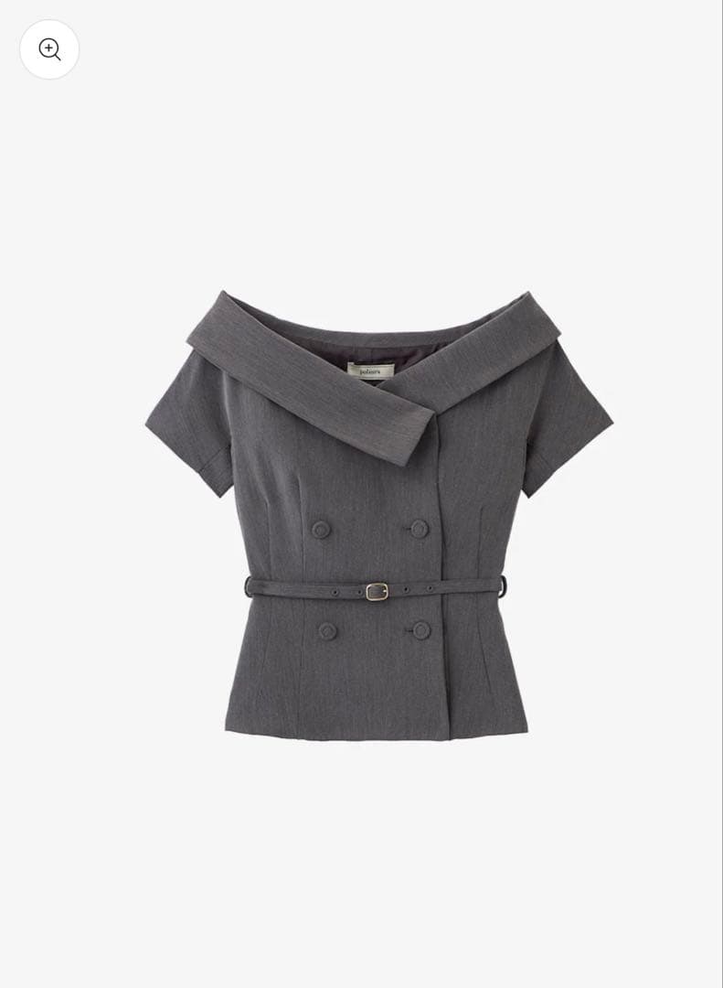 ポローラ polaura オフショルカラーダブルボタンジャケット 正規品