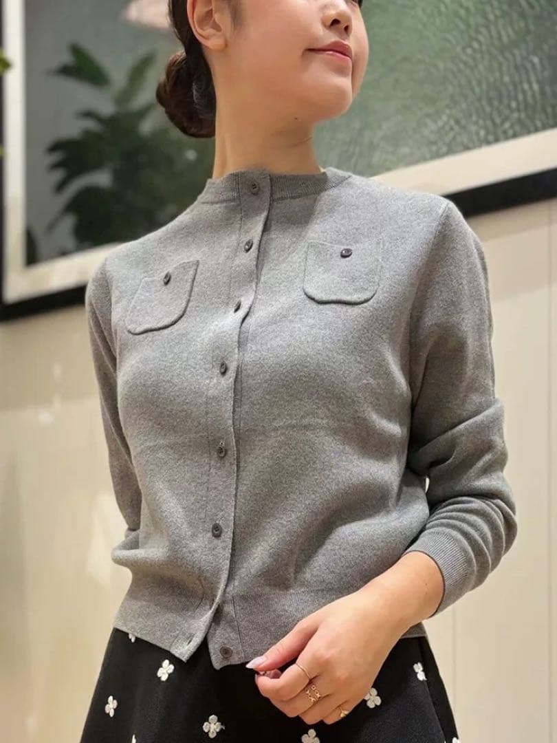 タグ付き新品*CABaN コットンカシミヤ クルーネックカーディガンs