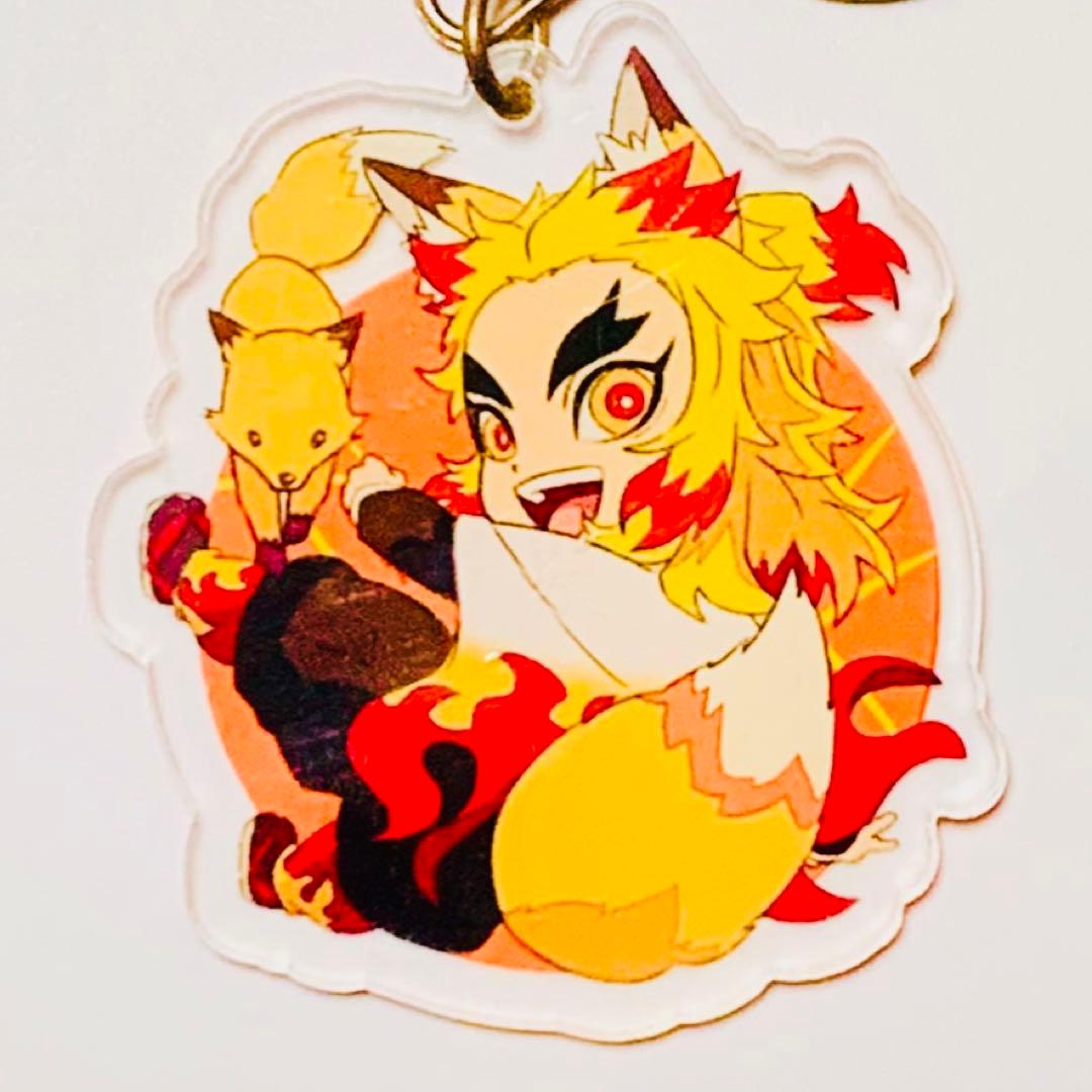 鬼滅の刃 美品☆彡全集中展 宮城ご当地 煉獄杏寿郎 キツネ アクリル