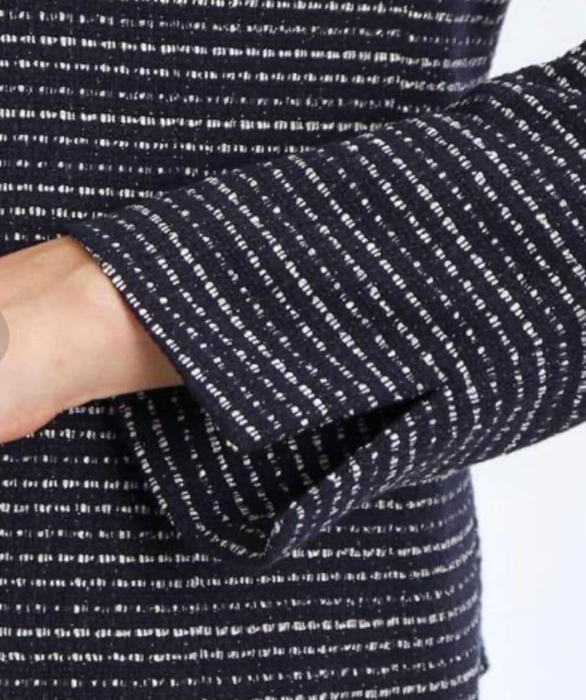 未使用タグ付 リフレクト ノーブルツイードジャケット ラメ ネイビー系