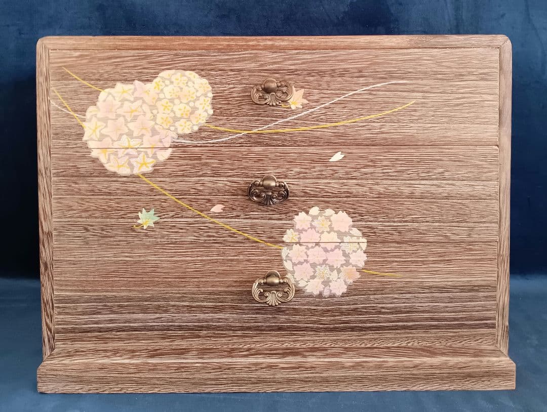 会津 蒔絵小箪笥(三ツ引) 桐工芸 やまごの桐 ミニタンス 3段 和雑貨