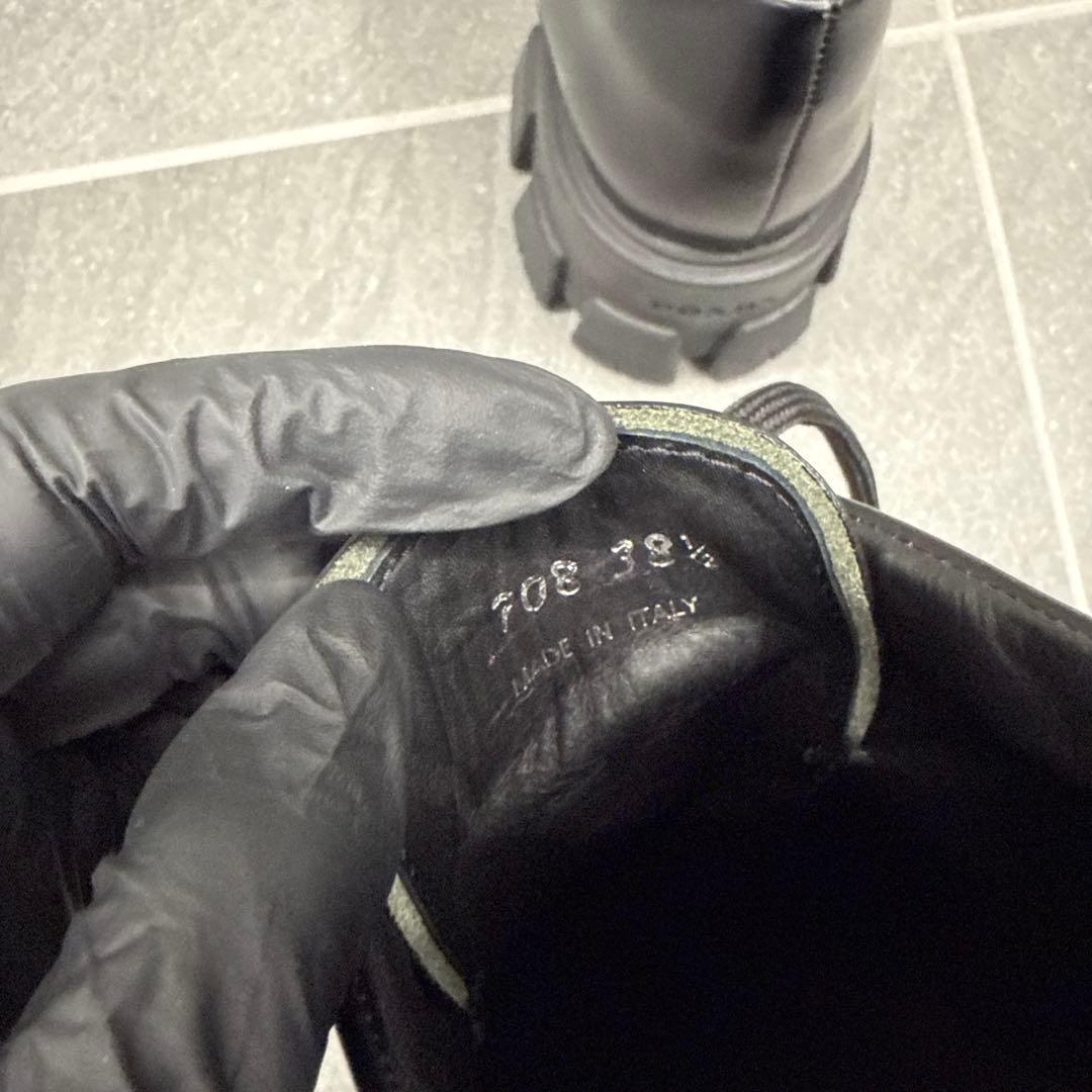 PRADA モノリスレースアップシューズ レザー 25.5cm